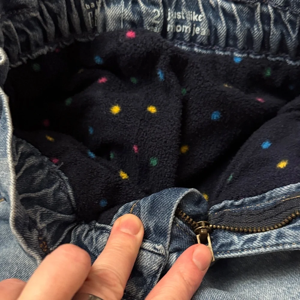 GAP Toddler “Just Like Mom” Fleece lined Denim Blue Jeans 2Y